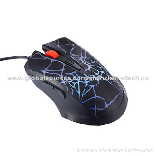 New Design Blue LED Light Gaming/6D Drivers Optical Mouse, 800-1,200 Adjustable DPI